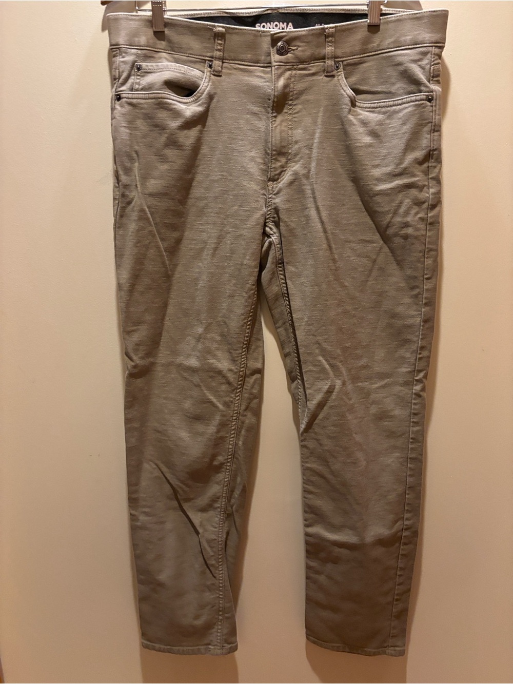 Sonoma Men's Slim Straight Jeans in Olive Taupe